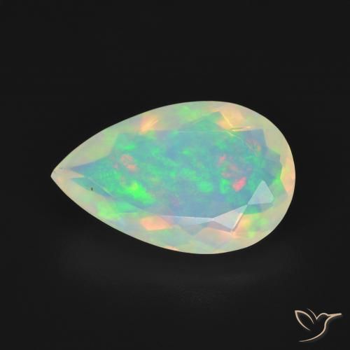 2.58ct Натуральный Многоцветный Опал, Форма груши, Прозрачный
