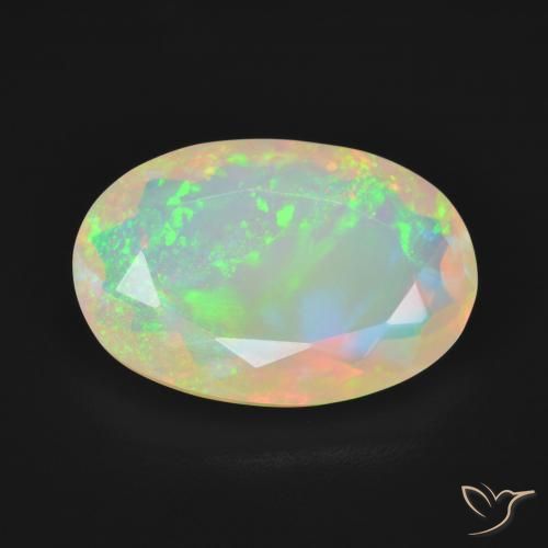 3.84ct Натуральный Многоцветный Опал, Овал, Прозрачный