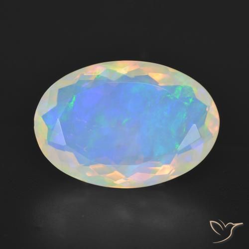 5.13ct Натуральный Многоцветный Опал, Овал, Прозрачный