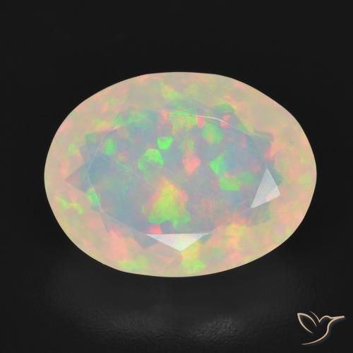 3.52ct Натуральный Многоцветный Опал, Овал, Прозрачный