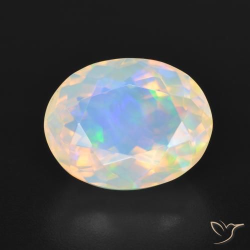 3.90ct Натуральный Многоцветный Опал, Овал, Прозрачный
