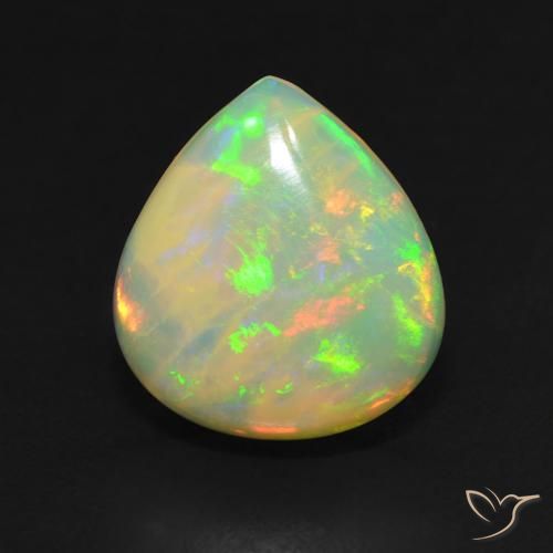 2.85ct Натуральный Многоцветный Опал, Форма груши, Полупрозрачный