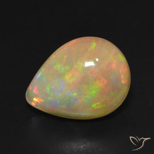 2.84ct Натуральный Многоцветный Опал, Форма груши, Полупрозрачный