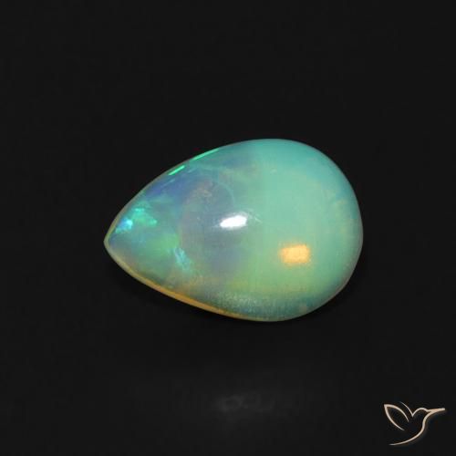 0.49ct Натуральный Многоцветный Опал, Форма груши, Прозрачный