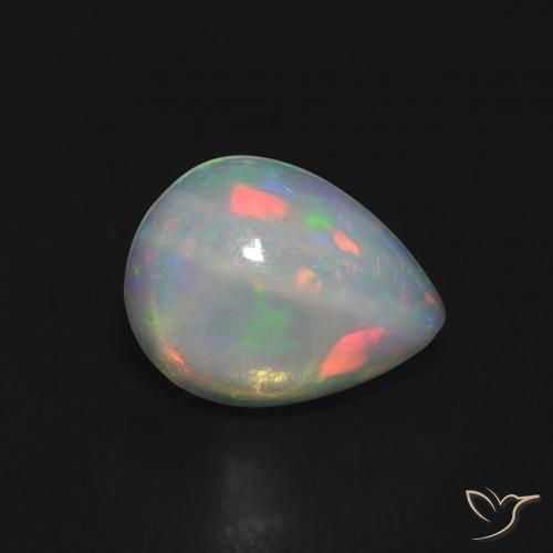 0.74ct Натуральный Многоцветный Опал, Форма груши, Прозрачный
