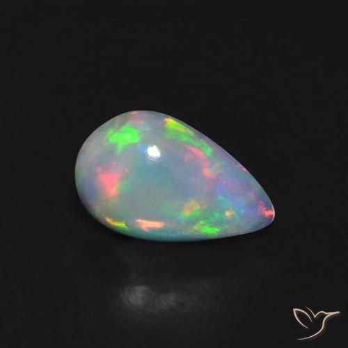 0.38ct Натуральный Многоцветный Опал, Форма груши, Прозрачный