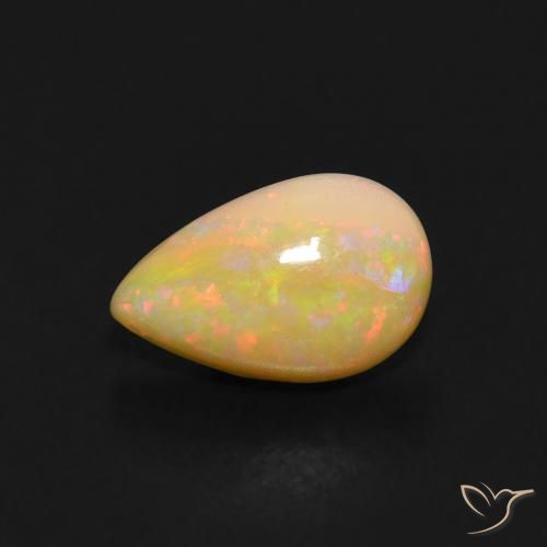 0.60ct Натуральный Многоцветный Опал, Форма груши, Прозрачный