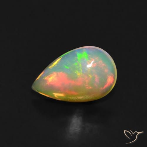 0.49ct Натуральный Многоцветный Опал, Форма груши, Прозрачный