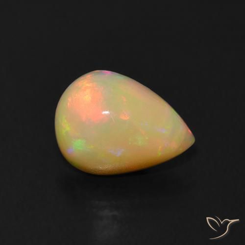 0.67ct Натуральный Многоцветный Опал, Форма груши, Прозрачный