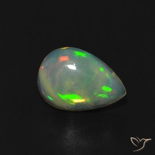 0.40ct Натуральный Многоцветный Опал, Форма груши, Прозрачный