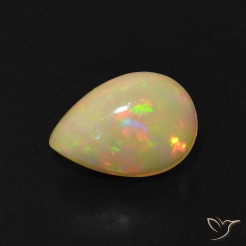 1.38ct Натуральный Многоцветный Опал, Форма груши, Прозрачный