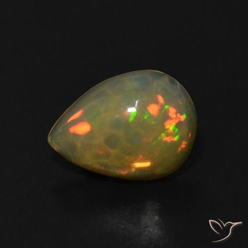 0.62ct Натуральный Многоцветный Опал, Форма груши, Прозрачный