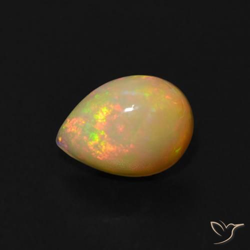 0.58ct Натуральный Многоцветный Опал, Форма груши, Прозрачный