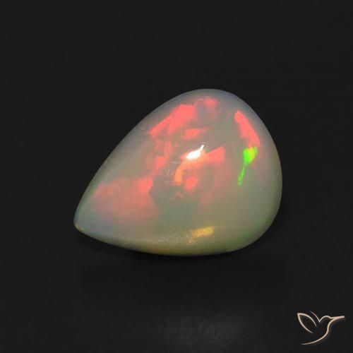 0.91ct Натуральный Многоцветный Опал, Форма груши, Прозрачный