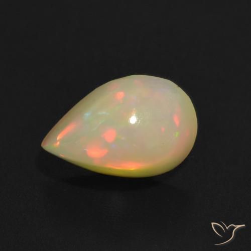 1.36ct Натуральный Многоцветный Опал, Форма груши, Прозрачный