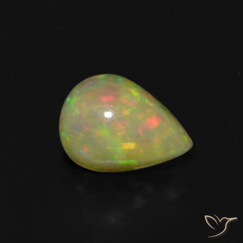 0.66ct Натуральный Многоцветный Опал, Форма груши, Прозрачный