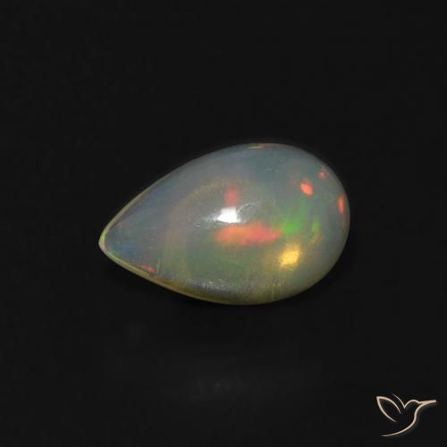 0.52ct Натуральный Многоцветный Опал, Форма груши, Прозрачный