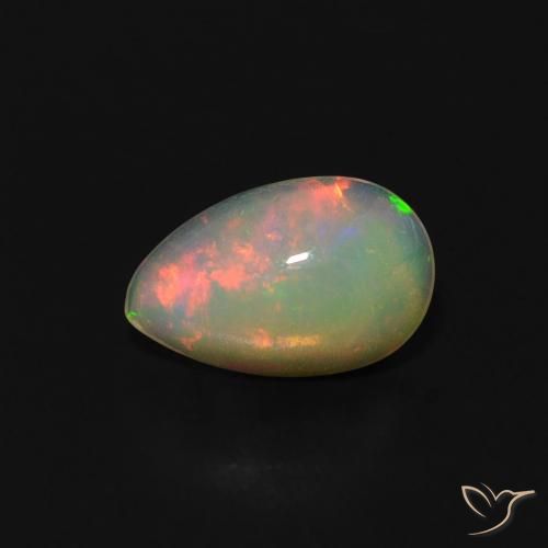 0.57ct Натуральный Многоцветный Опал, Форма груши, Прозрачный