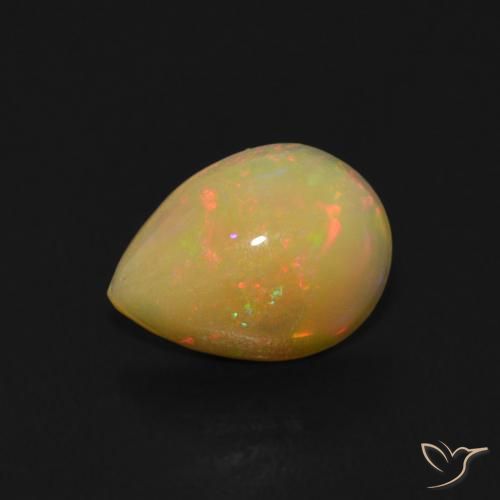 0.68ct Натуральный Многоцветный Опал, Форма груши, Прозрачный