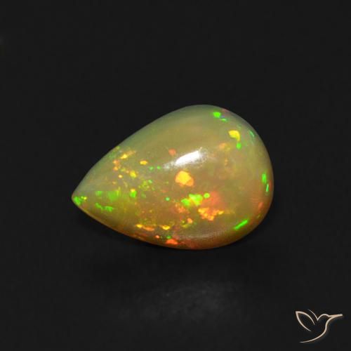 0.42ct Натуральный Многоцветный Опал, Форма груши, Прозрачный