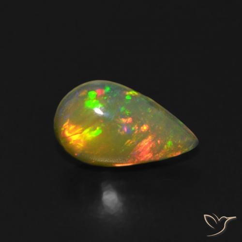 0.40ct Натуральный Многоцветный Опал, Форма груши, Прозрачный