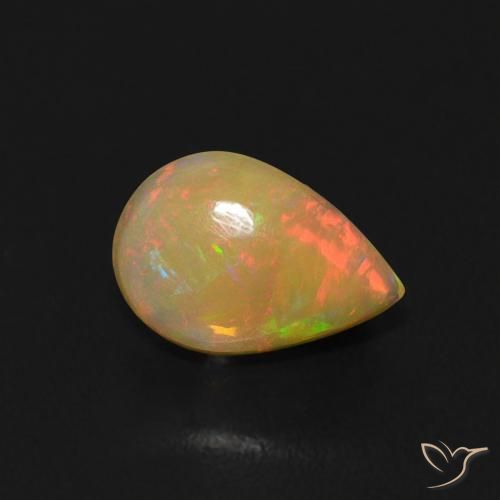 0.50ct Натуральный Многоцветный Опал, Форма груши, Прозрачный