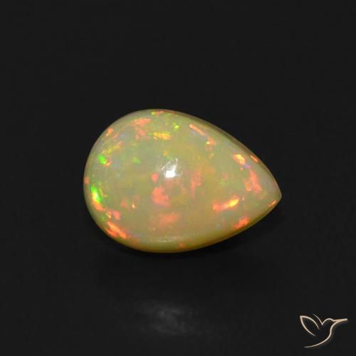 0.54ct Натуральный Многоцветный Опал, Форма груши, Прозрачный