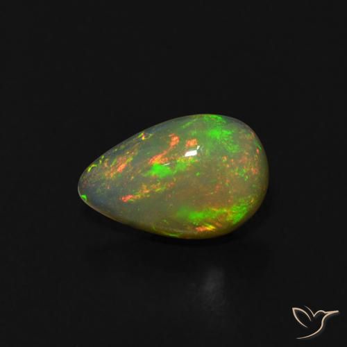 0.46ct Натуральный Многоцветный Опал, Форма груши, Прозрачный