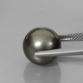 9.35 карата, натуральный Черный многоцветный Жемчуг, Сфера / Шар, Непрозрачный