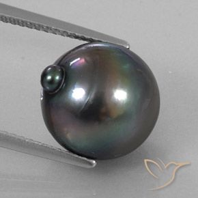 11.55ct Натуральный Темно-серый Жемчуг, причудливая, Непрозрачный