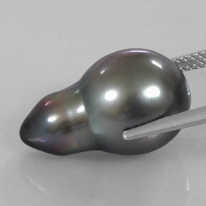 15.12 карата, натуральный Стальной Жемчуг, Форма груши, Непрозрачный