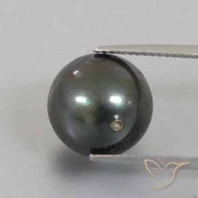 13.49ct Натуральный Темно-серый Жемчуг, Сфера / Шар, Непрозрачный