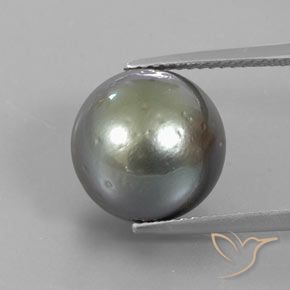 12.95ct Натуральный Средне-темно-серый Жемчуг, Сфера / Шар, Непрозрачный