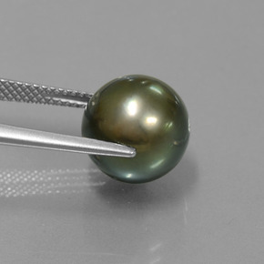 9.57 карата, натуральный Темно-серый Жемчуг, Сфера / Шар, Непрозрачный