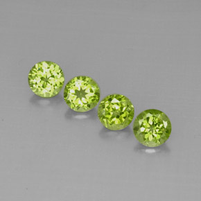 Натуральный зелёный перидот  карата огранка круг, VVS-VS