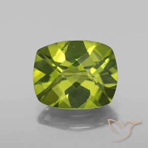 2.65ct Натуральный Ярко-зеленый Перидот, Подушка, VS-SI