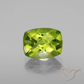 2.84ct Натуральный Ярко-зеленый Перидот, Подушка, VS-SI