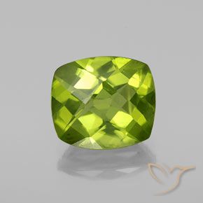 2.50ct Натуральный Ярко-зеленый Перидот, Подушка, VS-SI