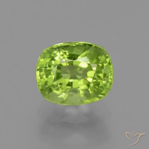 2.18ct Натуральный Желтовато-зеленый Перидот, Подушка, Чистота VS