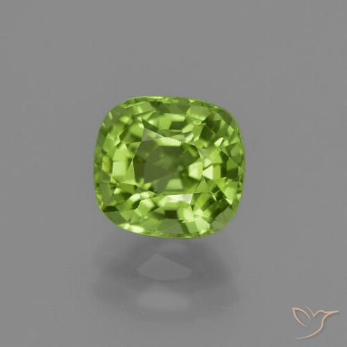 1.98ct Натуральный Ярко-зеленый Перидот, Подушка, Чистота VS