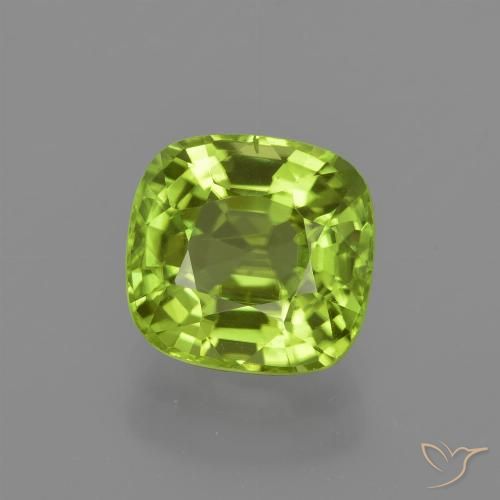2.21ct Натуральный Средний зеленый Перидот, Подушка, Чистота VS