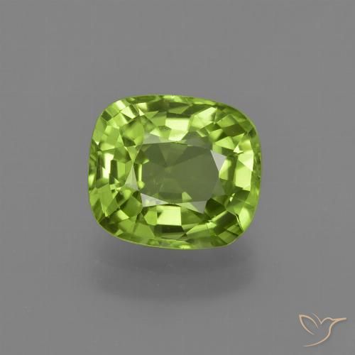 2.34ct Натуральный Желтовато-зеленый Перидот, Подушка, Чистота VS