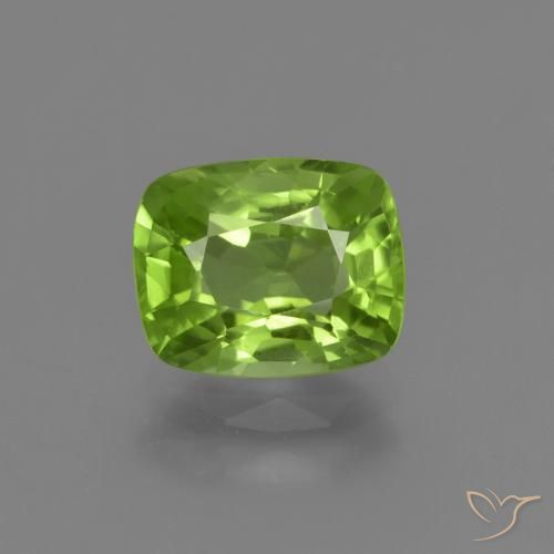 2.12ct Натуральный Средний зеленый Перидот, Подушка, Чистота VS