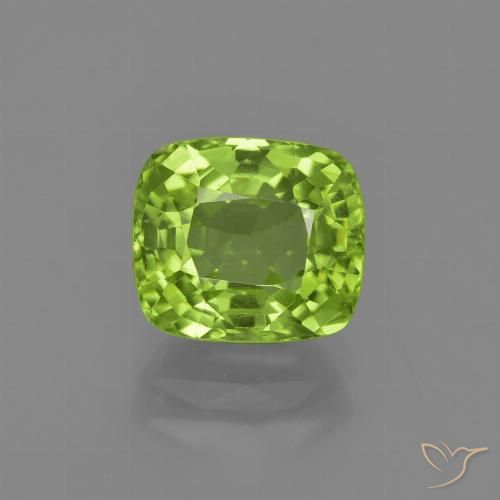 2.59ct Натуральный Желтовато-зеленый Перидот, Подушка, Чистота VS