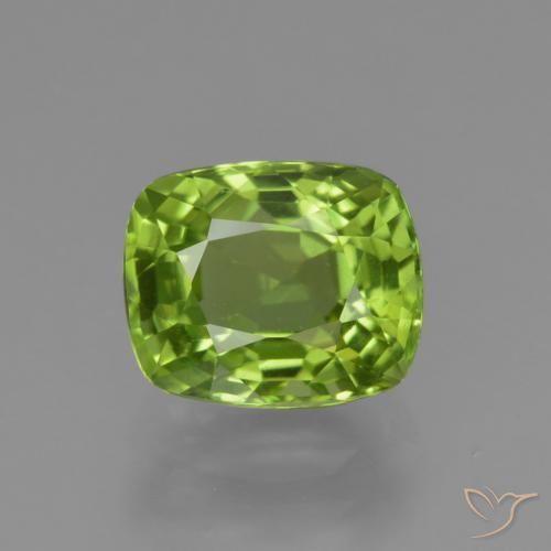 1.97ct Натуральный Ярко-зеленый Перидот, Подушка, Чистота VS
