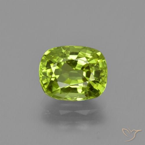 2.22ct Натуральный Средний зеленый Перидот, Подушка, Чистота VS