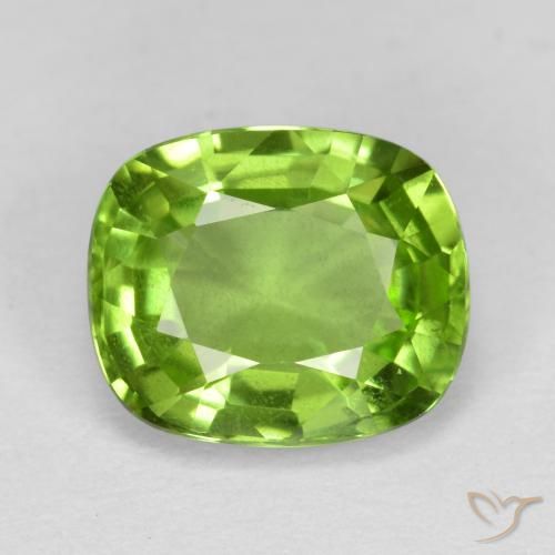 2.13ct Натуральный Желтовато-зеленый Перидот, Подушка, Чистота VS
