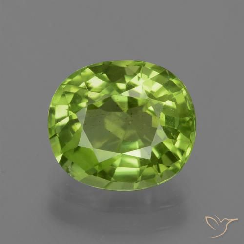 2.37ct Натуральный Ярко-зеленый Перидот, Овал, Чистота VS