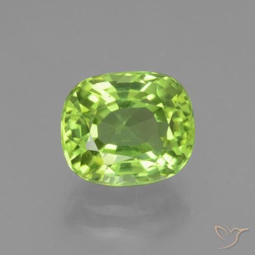 2.26ct Натуральный Ярко-зеленый Перидот, Подушка, Чистота VS