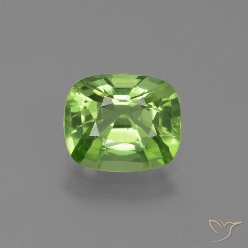 2.02ct Натуральный Средний зеленый Перидот, Подушка, VVS-VS